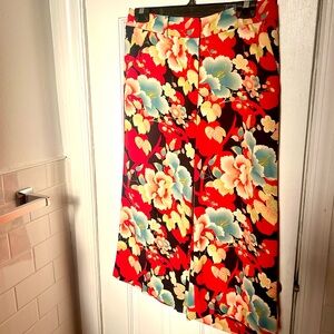 LOFT floral wide-legged cropped pants